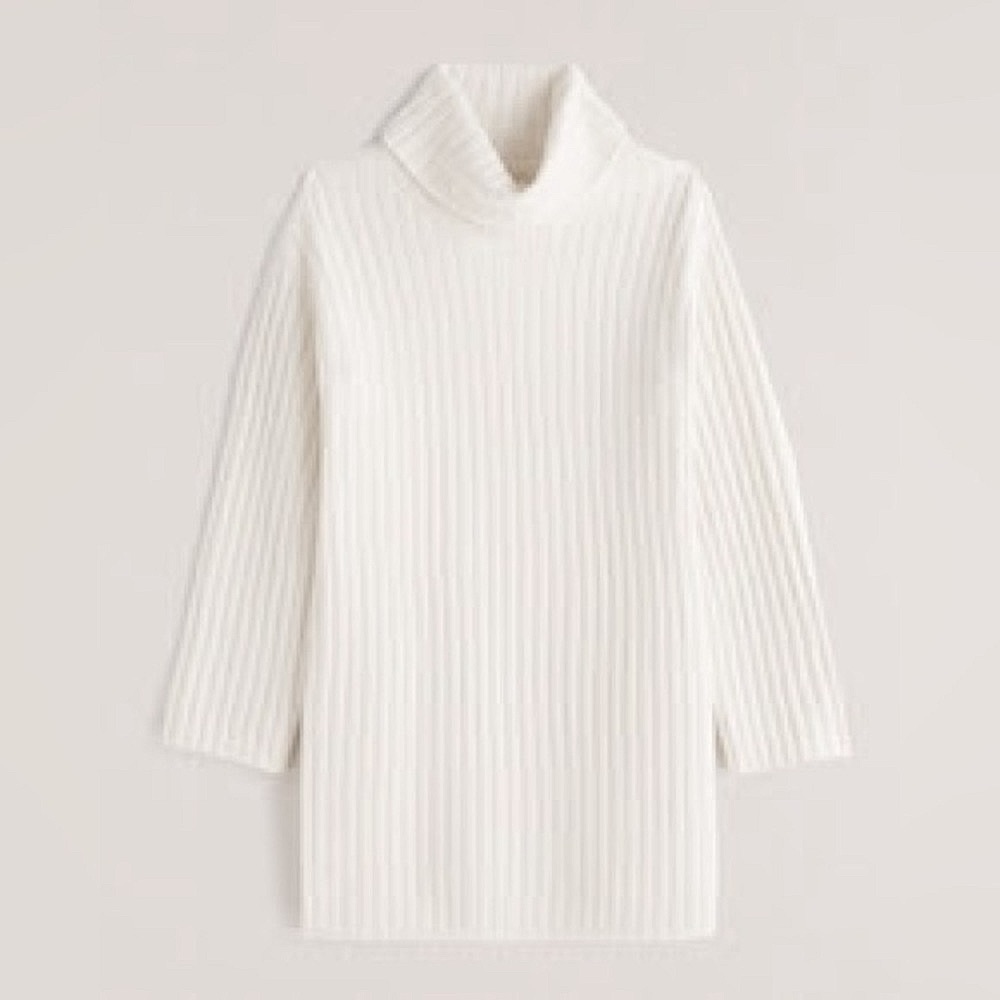 Abercrombie | Easy-Fitting Turtleneck Sweater Dress - Off White SP